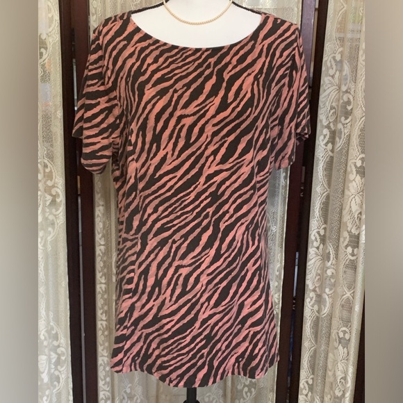 DENIM & CO. ANIMAL PRINT TOP - SZ XLP - Picture 1 of 6